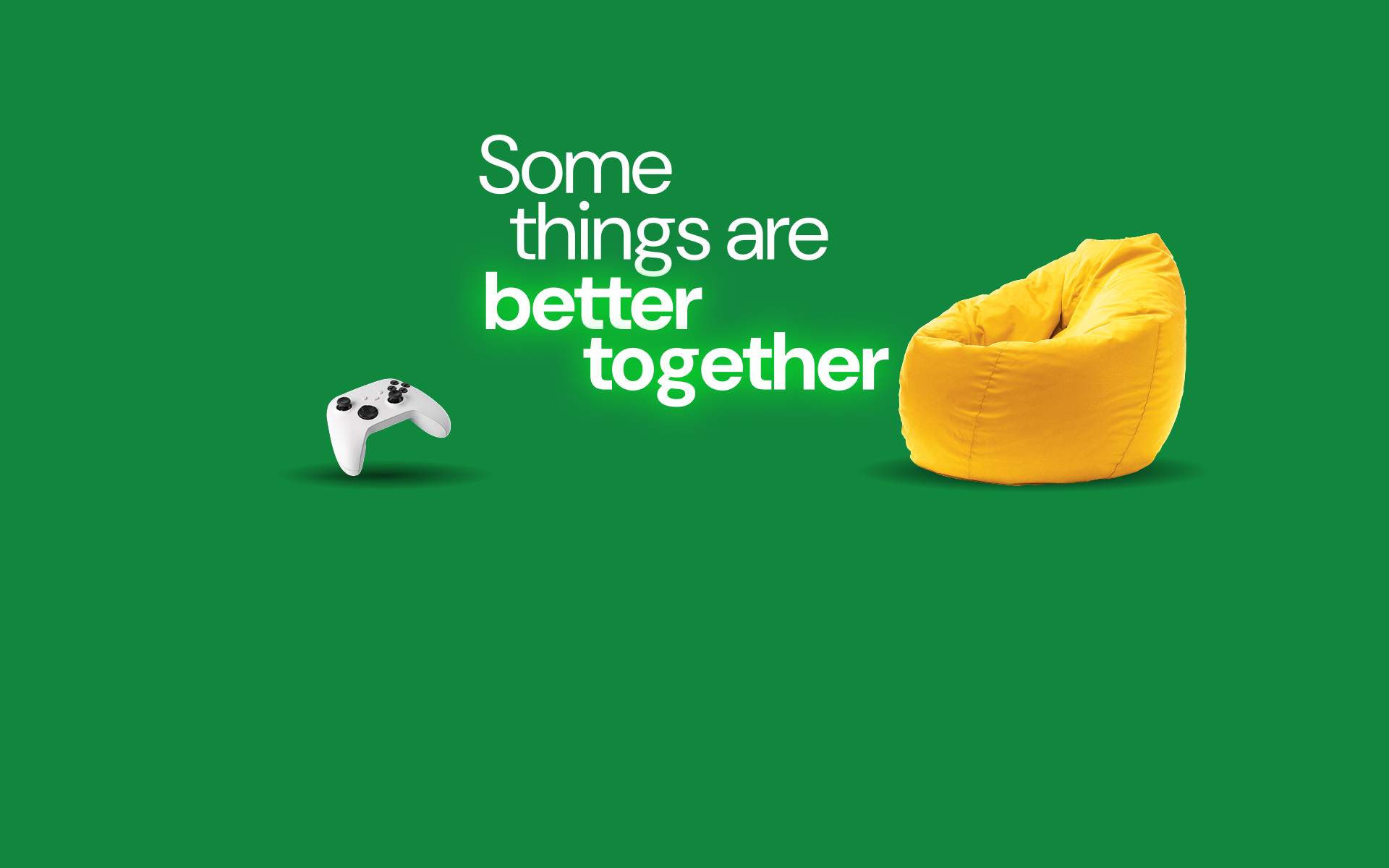 Broadband some things are better together beanbag and gaming console