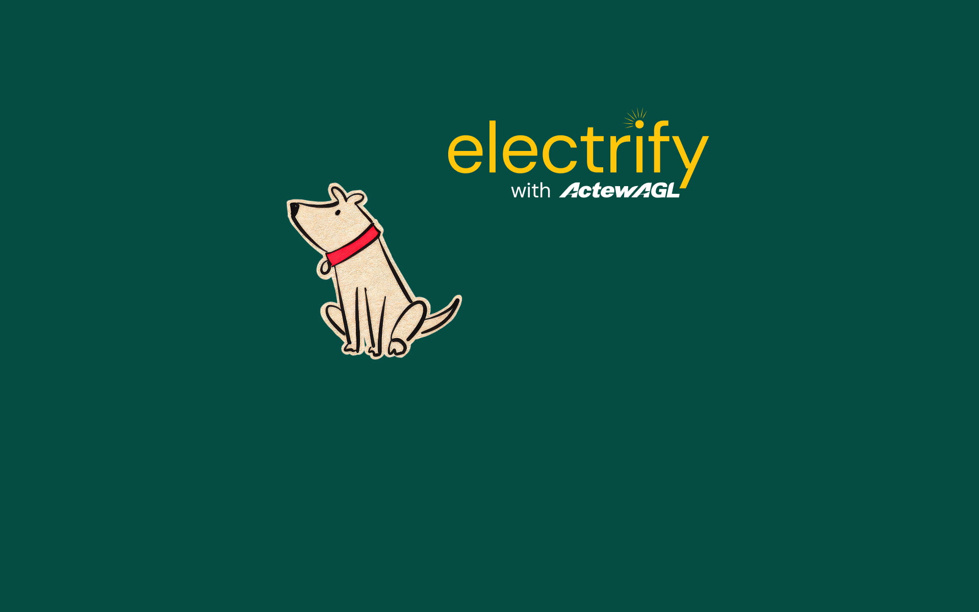 Electrify with ActewAGL dog and logo