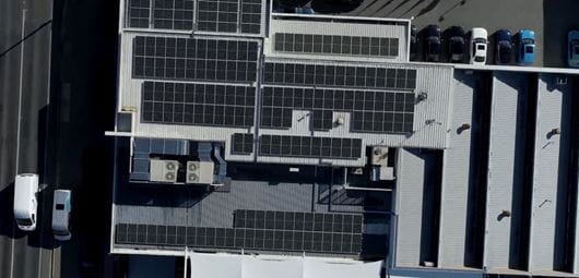 solar panels on a building