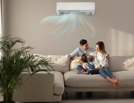 family sitting on a couch 