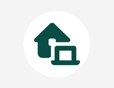 House with laptop icon