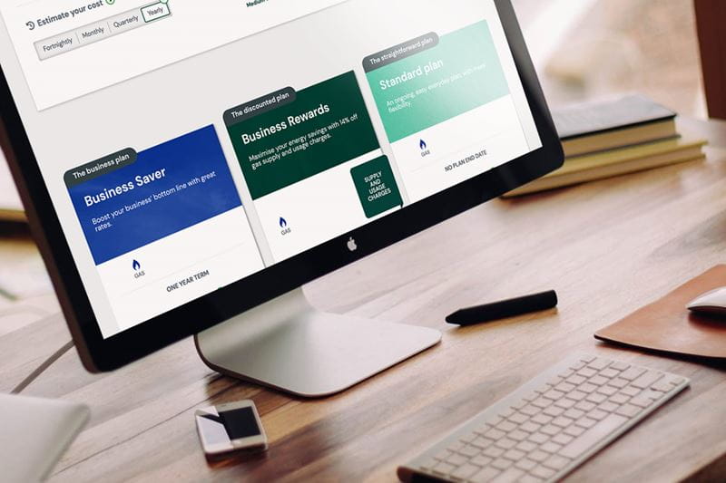 A monitor with ActewAGL energy plan comparison page