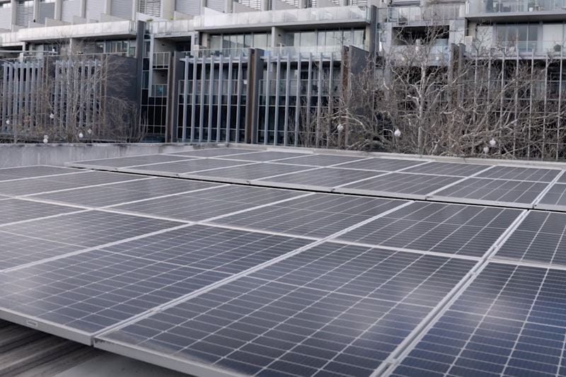 Solar panels on a roof