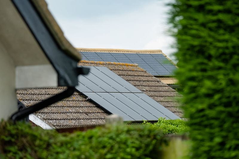 Roof with solar panels