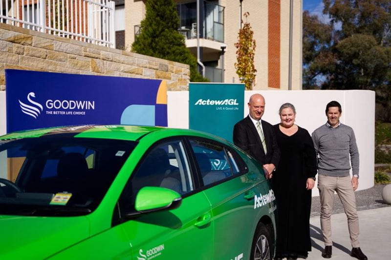 ActewAGL providing Goodwin Aged Care Services with a Hyundai IONIQ electric vehicle