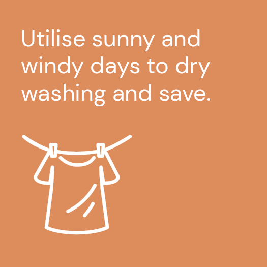 Utilise sunny and windy days to dry your clothes and save