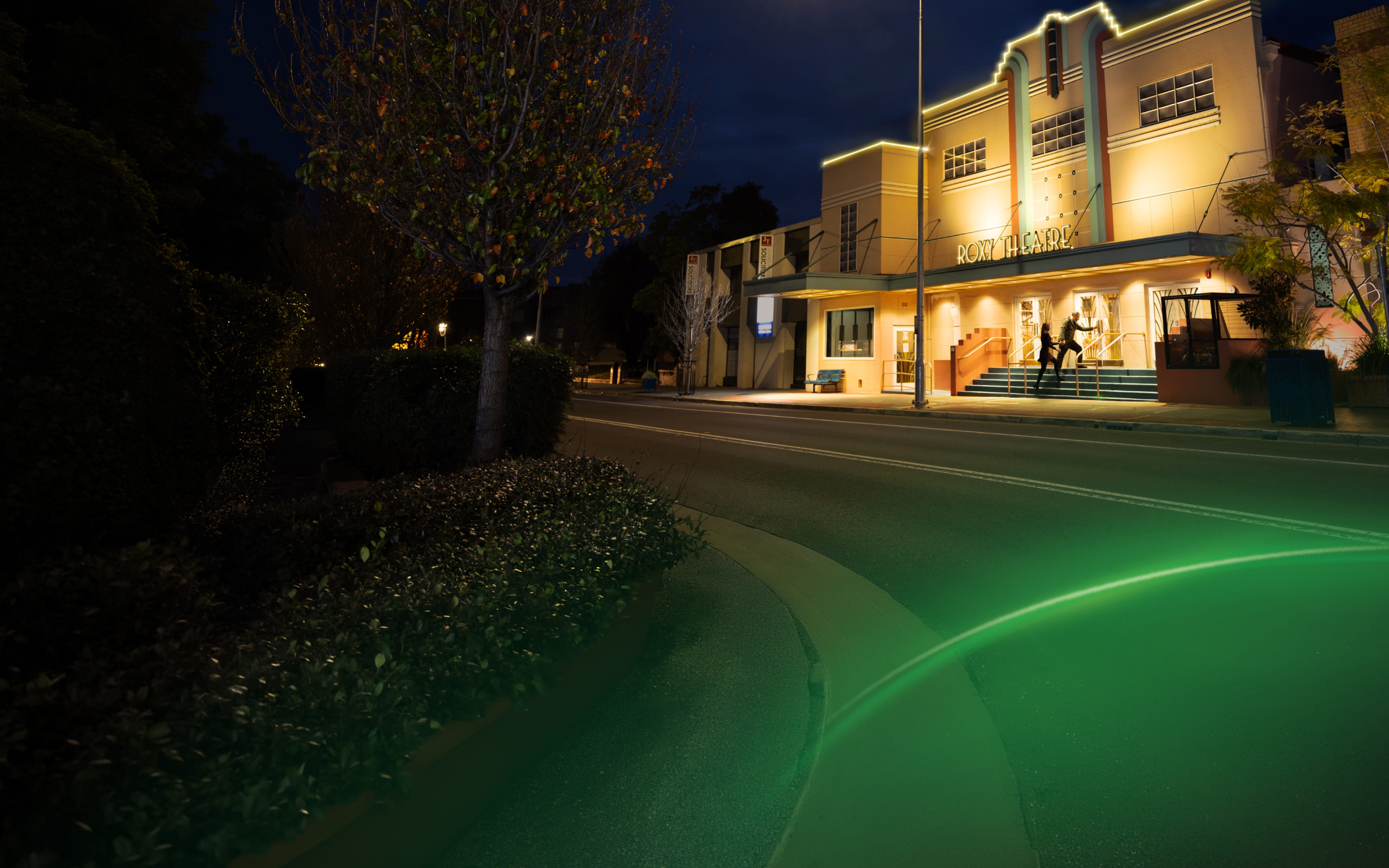 Roxy Theatre Nowra at night