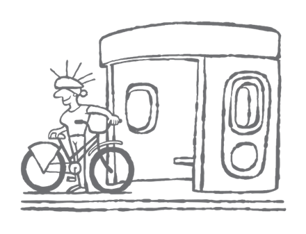 Person standing at a bus stop with a push bike